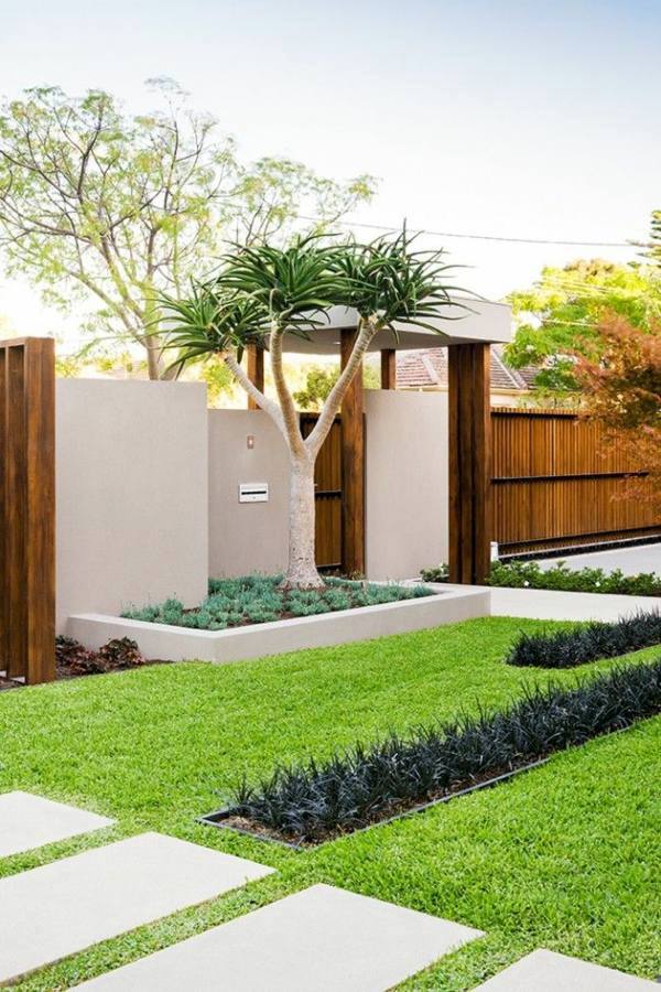 How can one create his front garden design modern | Interior Design