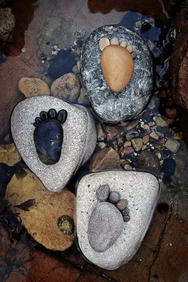 Garden decorations – stone feet are great Sommerdeko | Interior Design