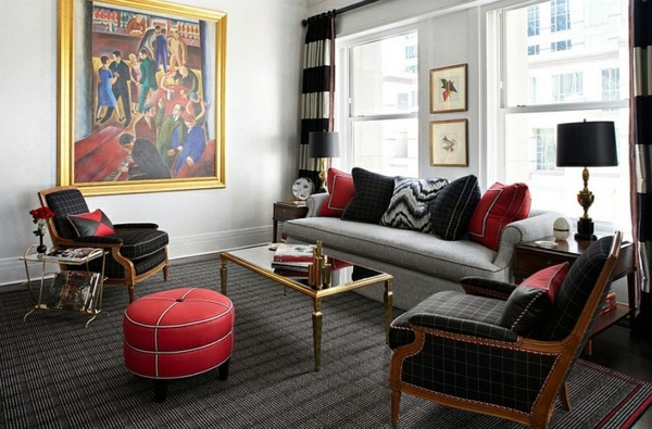 New Red And Black Interior Design for Living room