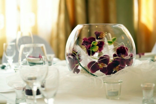 Elegant Table Decoration With Orchid Tender And Elegant Table Decoration With Orchid Tender And