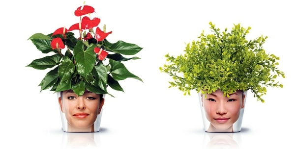 Modern Planters with Face - Funny cool decoration ideas Modern Planters with Face - Funny cool decoration ideas