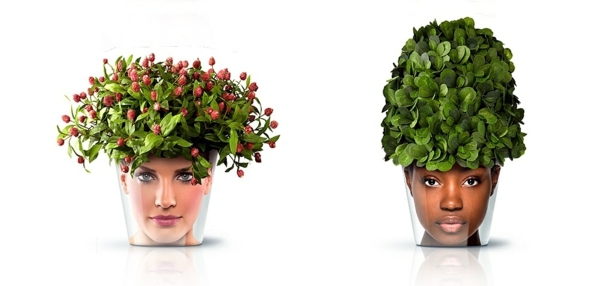 Modern Planters with Face - Funny cool decoration ideas Modern Planters with Face - Funny cool decoration ideas