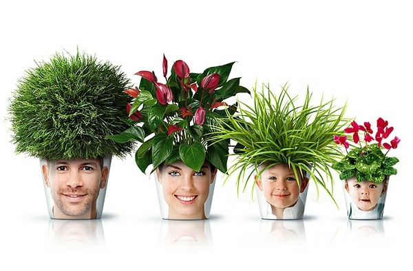 Modern Planters with Face - Funny cool decoration ideas Modern Planters with Face - Funny cool decoration ideas