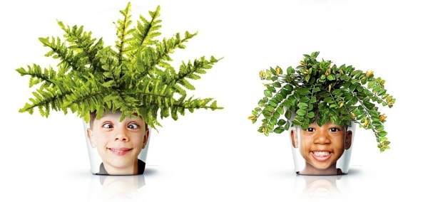 Modern Planters with Face - Funny cool decoration ideas