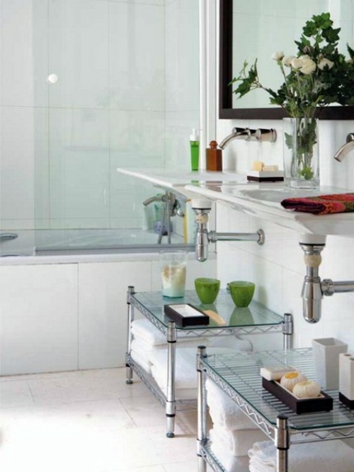 Bathroom with extra storage space Bathroom with extra storage space