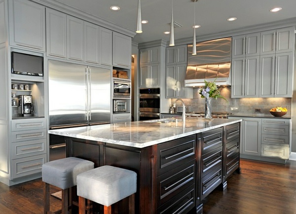 15 modern gray kitchen cabinets in silver shades | Interior Design