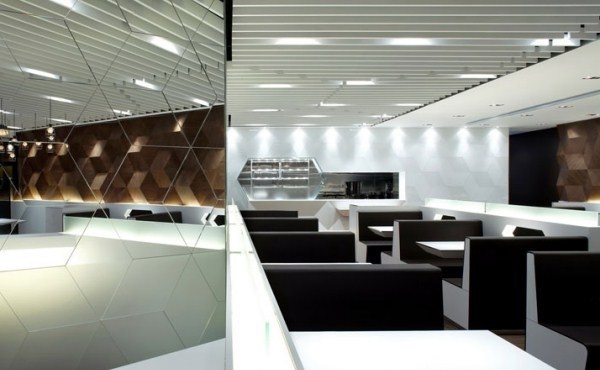 Geometric shapes embossing a Modern Restaurant Design ...