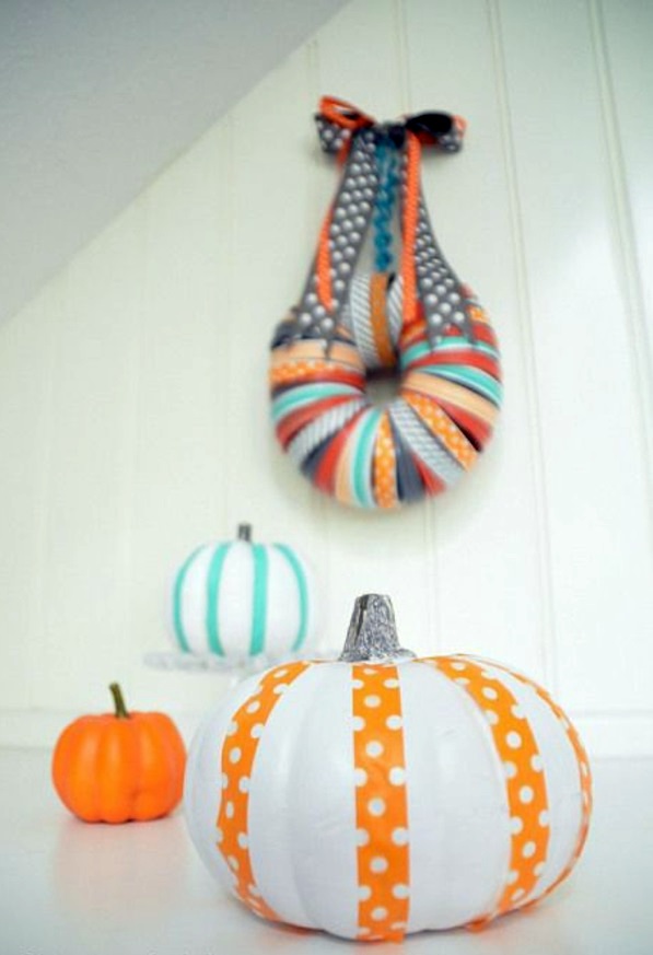 wrap and decorate pumpkins as gifts halloween decoration do it yourself festive craft ideas