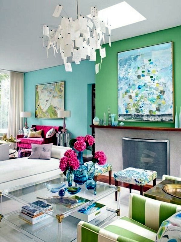 Wall color mint green gives your living room a magical flair | Interior