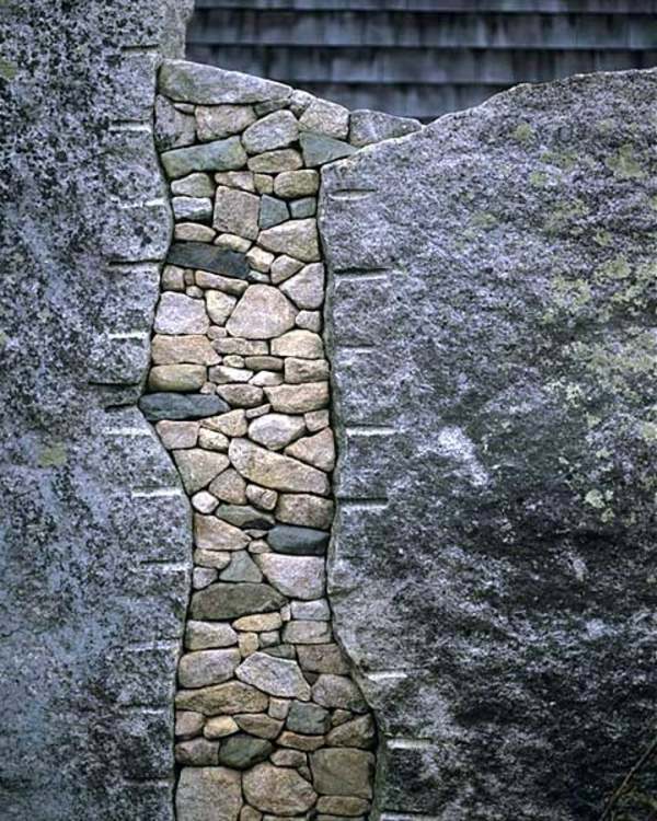 Modern Rock Wall Designs Exterior for Small Space