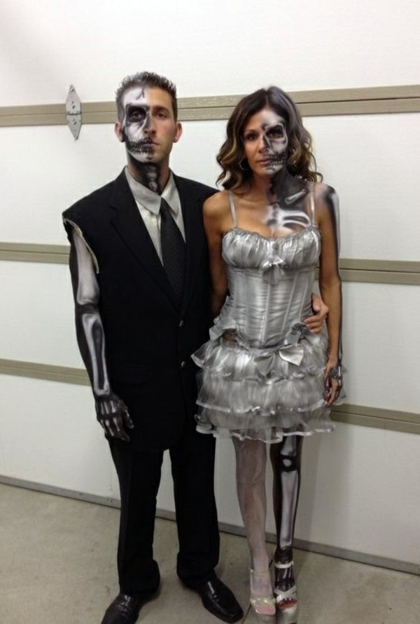 the couple skeleton halloween costumes unusual ideas and tips black and white