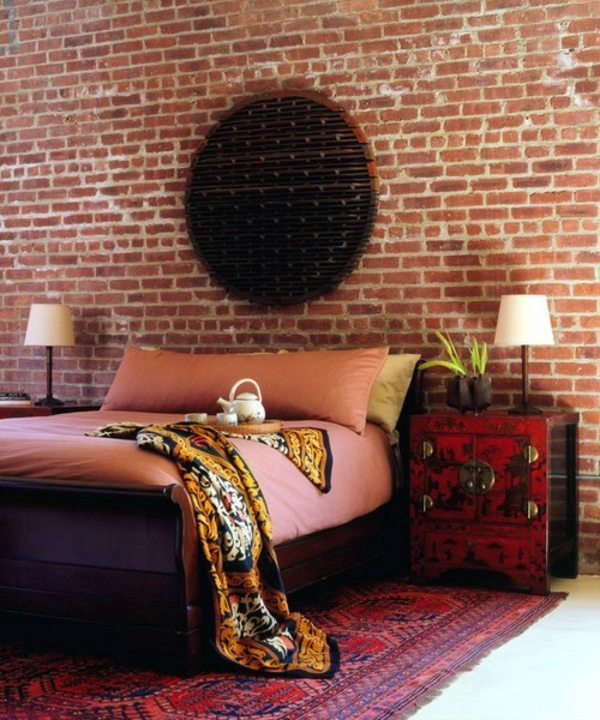 How you could decorate a brick wall behind your bed 31 ideas | Interior