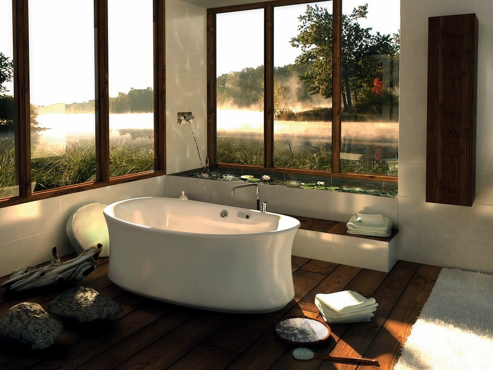 Bathtubs with views of nature Bathtubs with views of nature