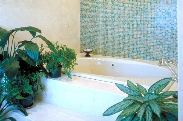 Interior design ideas - green houseplants in the bathroom Interior design ideas - green houseplants in the bathroom