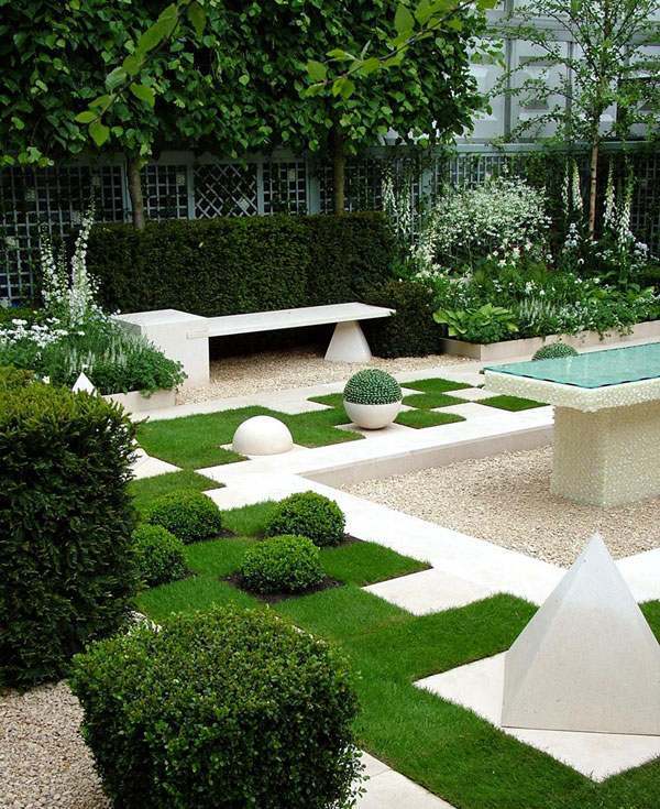 White Elements In Garden Design Landscaping  Beautiful Garden Ideas Paradise On Earth