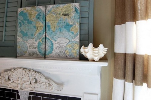 Interior decoration with Maps - 25 Ideas for Self-Design Interior decoration with Maps - 25 Ideas for Self-Design