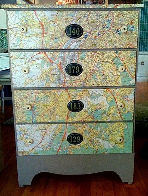 Interior decoration with Maps - 25 Ideas for Self-Design Interior decoration with Maps - 25 Ideas for Self-Design