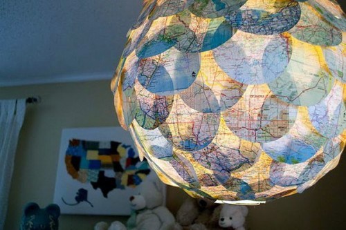 Interior decoration with Maps - 25 Ideas for Self-Design Interior decoration with Maps - 25 Ideas for Self-Design