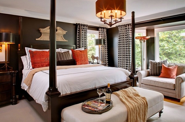 Bold bedroom color ideas with black and white accents | Interior Design