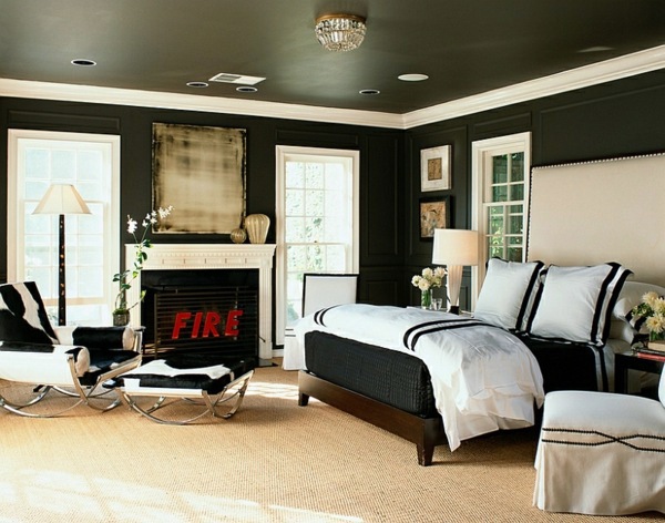 Bold bedroom color ideas with black and white accents | Interior Design