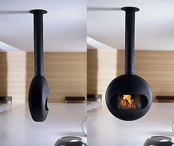 Hanging Stove Modern Luxury Fireplaces Interior Design