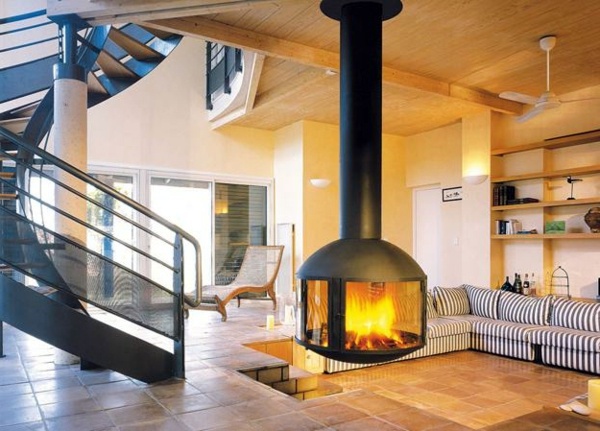 Hanging Stove Modern Luxury Fireplaces Interior Design