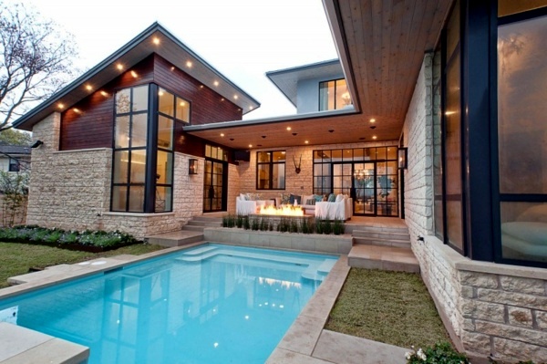 Modern Texas residence combines period features with cool blue ... Modern Texas residence combines period features with cool blue ...