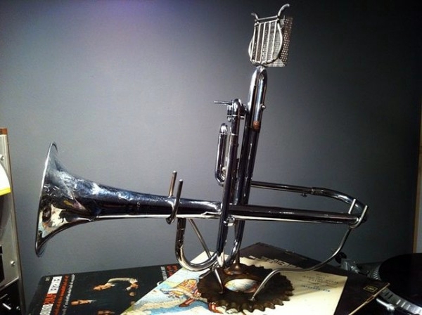 iPhone amplifier made from recycled instruments iPhone amplifier made from recycled instruments
