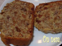 All-Bran cake, bananas, grapes and pecans