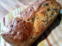 Cake with green olives