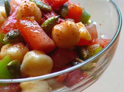 Chickpea salad and pumpkin seeds