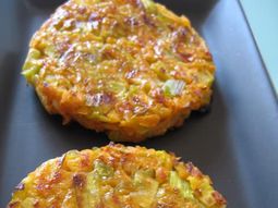 Leek and sweet potato hash browns