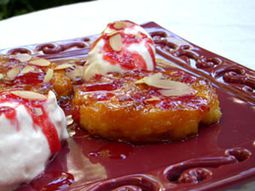Polenta caramelized apricots