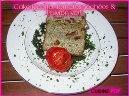 Ricotta cake, dried tomatoes and peppers