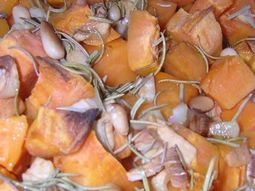 Roasted sweet potatoes with rosemary
