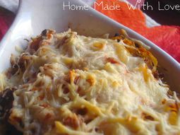 Spaghetti Bolognese with Squash Gratin