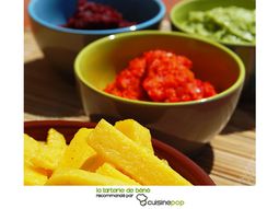 Spread beets, peppers and guacamole
