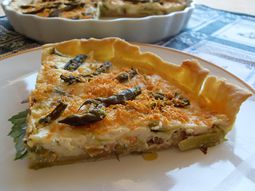 Vegan cake with asparagus