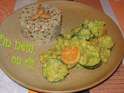 Vegetable curry with almond and tonka bean