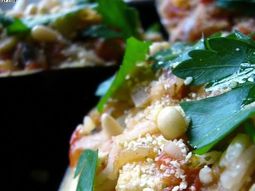 Vegetarian stuffed eggplant