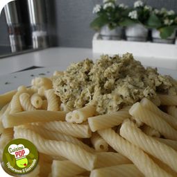 Artichoke Pesto on Twisted Macaroni