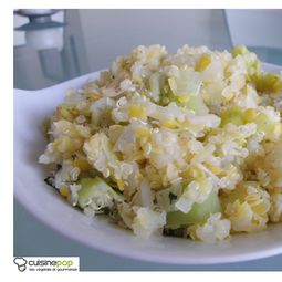 Blonde quinoa and lentils with leeks