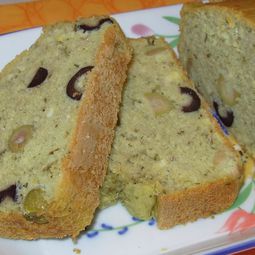Cake Matcha tea and olives