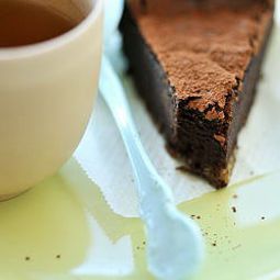 Cake with chocolate and nuts