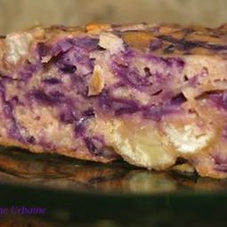 Cake with red cabbage and chestnuts without gluten