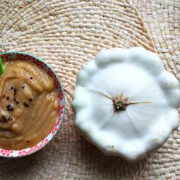 Cream of squash, chestnuts and cashew nuts Coffee