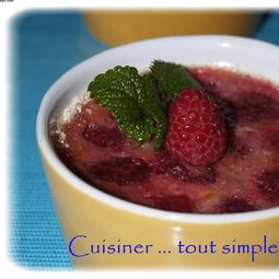 Cream with raspberries