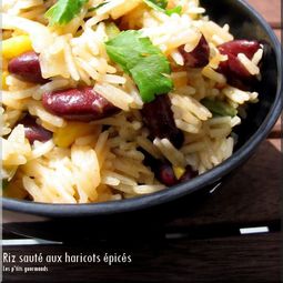 Fried rice with spicy beans