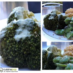 Grains and beans and broccoli &#8211; almond cream with mustard