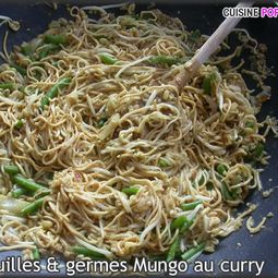Noodles and mung bean sprouts curry